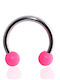 Asimi Body Piercing 6-8mm Septum Nasen Piercing aus Stahl 6 x 1.2mm Silber / Rosa