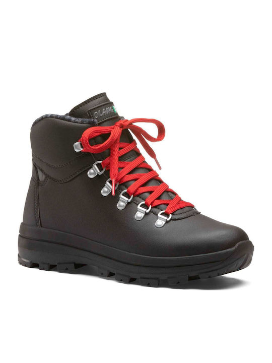 Leather Snow Boots with Laces & Fur Paradise Wtx Black