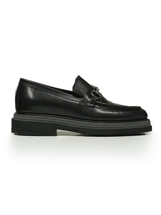 Vice Footwear Men's Leather Loafers Black