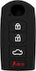 Car Key Cover Case made of with 4 Buttons for Mazda in Black Color