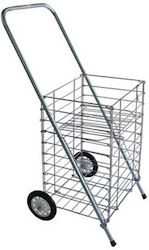 Foldable Metallic Shopping Trolley Gray 50x40x70cm