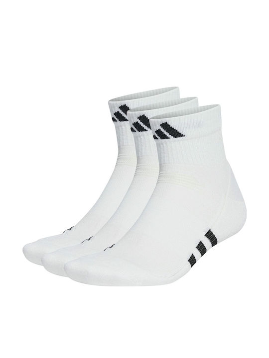 adidas PRF Cush Mid Running Κάλτσες Λευκές 3 Ζεύγη