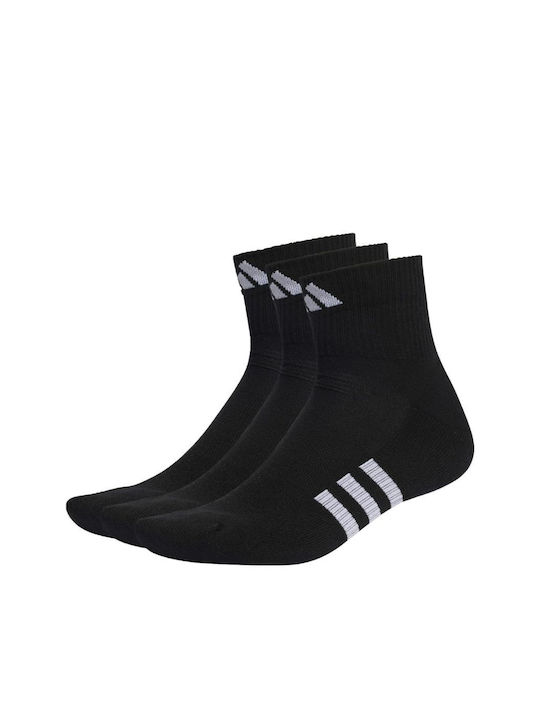 Adidas PRF Cush Mid Running Κάλτσες Μαύρες 3 Ζεύγη