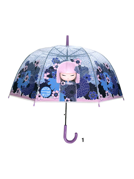 Chanos Kimmi Doll Winddicht Regenschirm mit Gehstock Blue/Pink