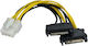 Powertech 8-Pin EPS - 2x 15-Pin Sata Cable 0.15m Μαύρο (CAB-W039)