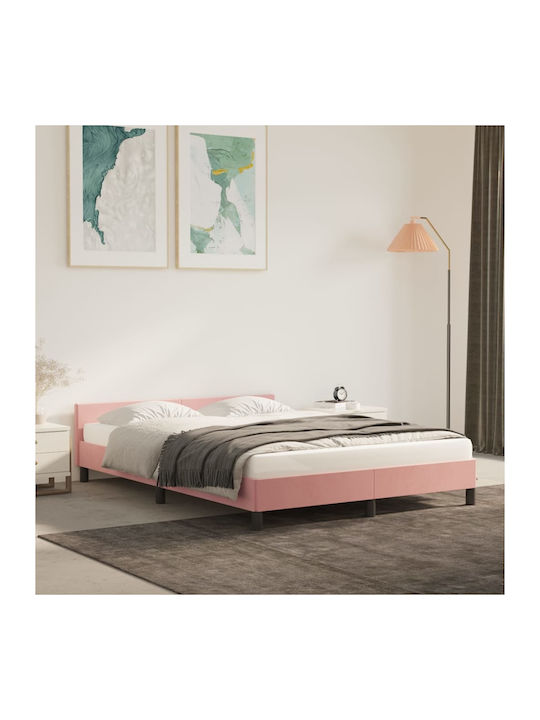 Doppelbett Mit Stoff Rosa Für Die Matratze 140x...