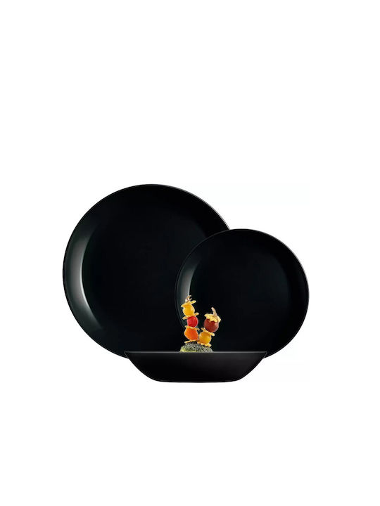 Luminarc Diwali Negru Sticlă Set de Vase 18buc