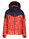 Waterproof Kids' Sports Jacket Short Windproof with Lining & Hood Red