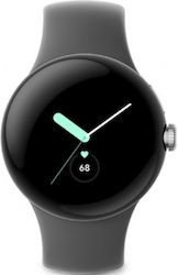 Google Pixel Watch 41mm Polished Silver case/Charcoal Active band Google Pixel Watch 41mm Polished Silver case/Charcoal Active band