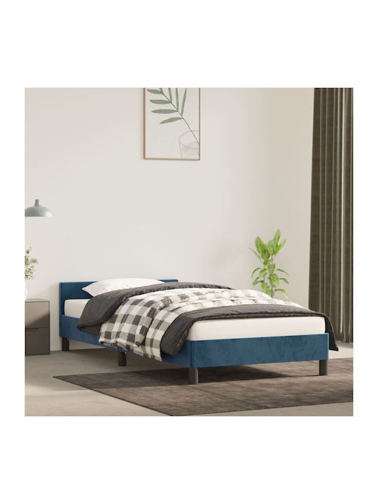Einzelbett Mit Stoff Dunkelblau Bezug Für Matra...