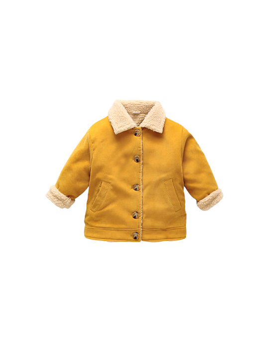 Jacket Corduroy Lined Fur Jacket Yellow