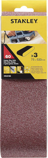 Stanley Лента за шлайфане K60 533x75мм Комплект 3бр