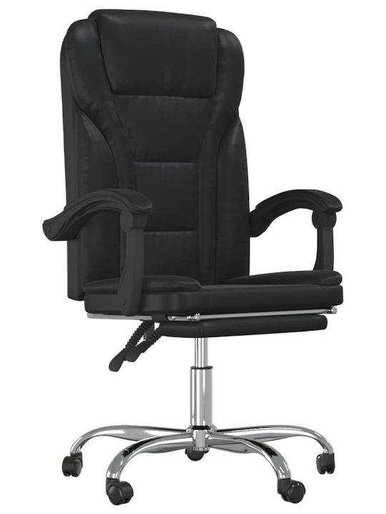 Reclining Office Chair with Fixed Arms Black vidaXL