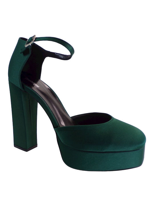 Alessandra Paggioti Green High Heels with Strap