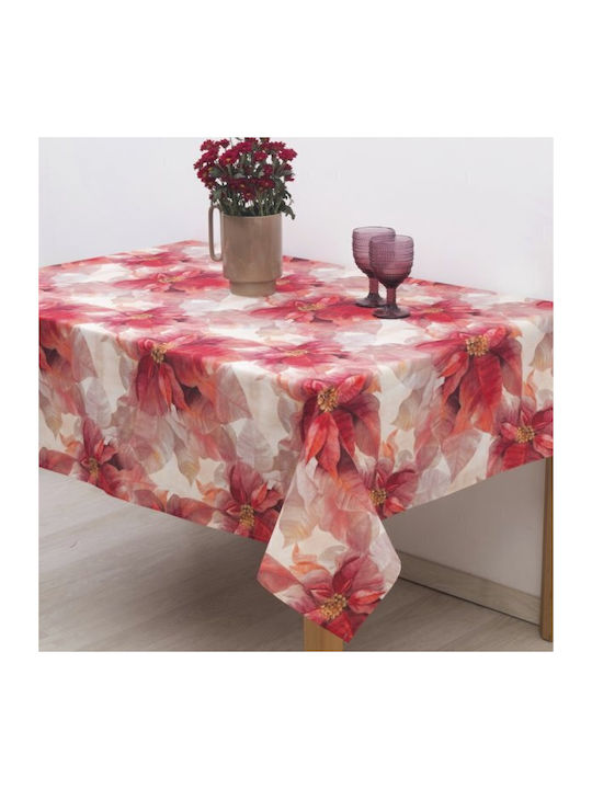 Christmas Tablecloth Fabric Red L260xW135cm 1pcs