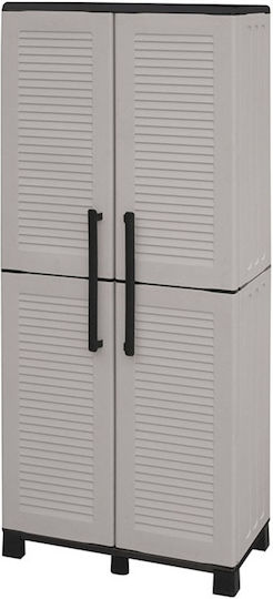 Двукрилен гардероб Пластмаса с разделител и 3 рафтове Grey Light 68x37x169бр