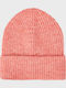 Beanie Γυναικείος Σκούφος με Rib Πλέξη σε Ροζ χρώμα