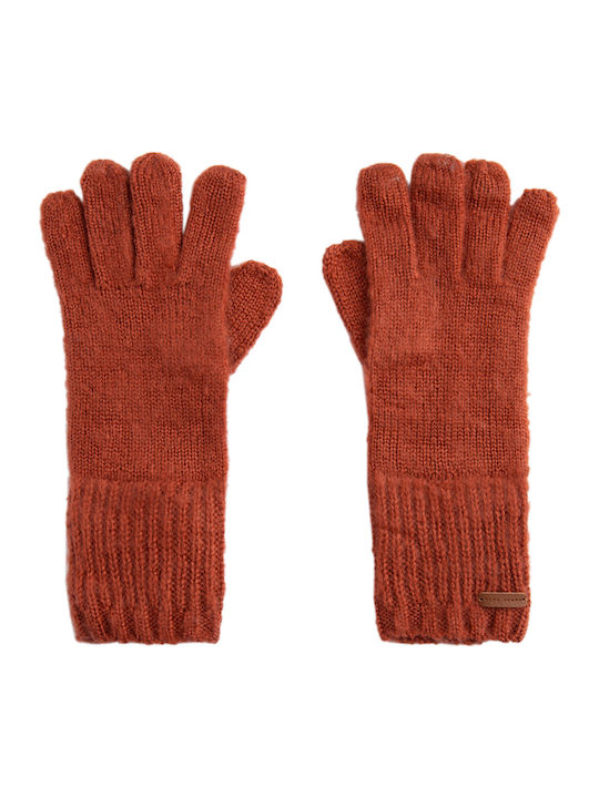 Women's Knitted Gloves Brick E1 Sarah