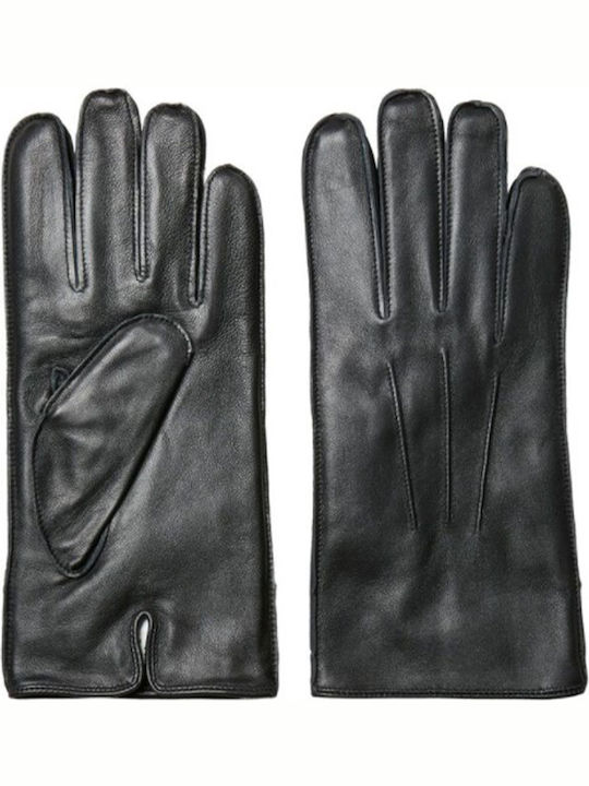 Selected Μαύρα Ανδρικά Δερμάτινα Γάντια