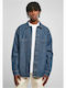 Μακρυμάνικo Τζιν Overshirt σε Φαρδιά Γραμμή Mid Indigo Washed