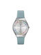 Swatch Skin Irony Uhr mit Grün Kautschukarmband