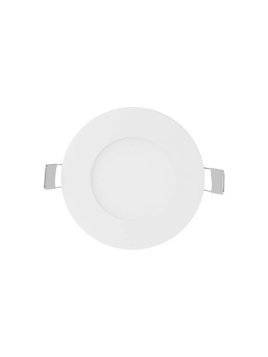 V-TAC Round Metallic Recessed Spot with Integrated LED and Natural White Light White 8.4x8.4cm.