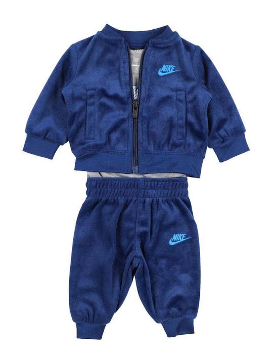Nike Hero Σετ Φορμάκι με Παντελόνι Βελουτέ Μπλε 3τμχ