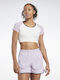 Reebok Identity Women's Athletic Crop Top Short Sleeve White
