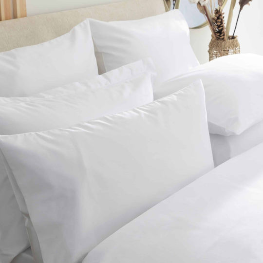 Astron Italy Laura Hotel Sheet White Queen Size 220x250cm Cotton & Polyester 1pcs