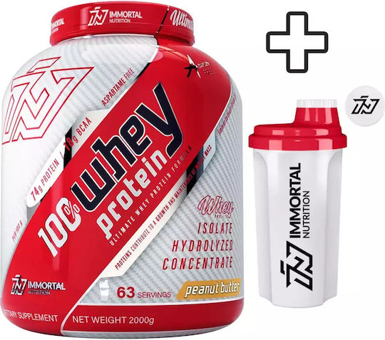 Immortal Nutrition 100% Whey Protein 2000gr Peanut Butter & Shaker