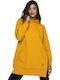 Long Women's Sweatshirt Hooded Yellow
