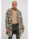 Sherpa Women's Leopard Sand Leo Coat Oversized with Buttons