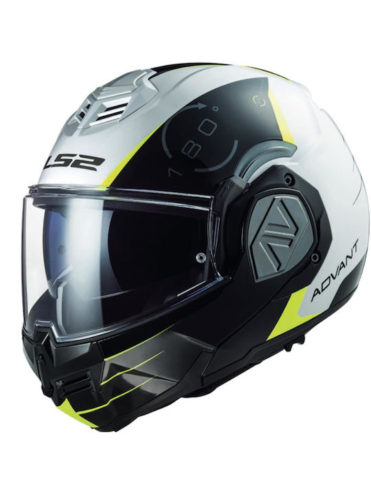 LS2 Advant White / Black Κράνος Μηχανής Modular...