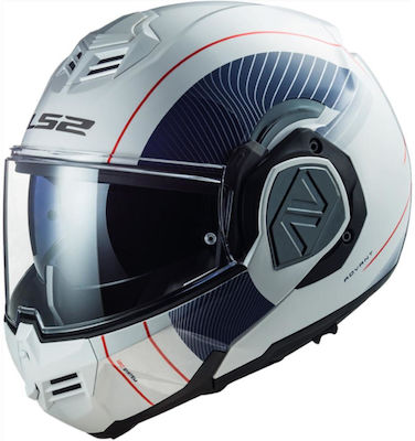 LS2 FF906 Advant Cooper Modular Helmet with Sun Visor ECE 22.06 1650gr White / Blue KR520887