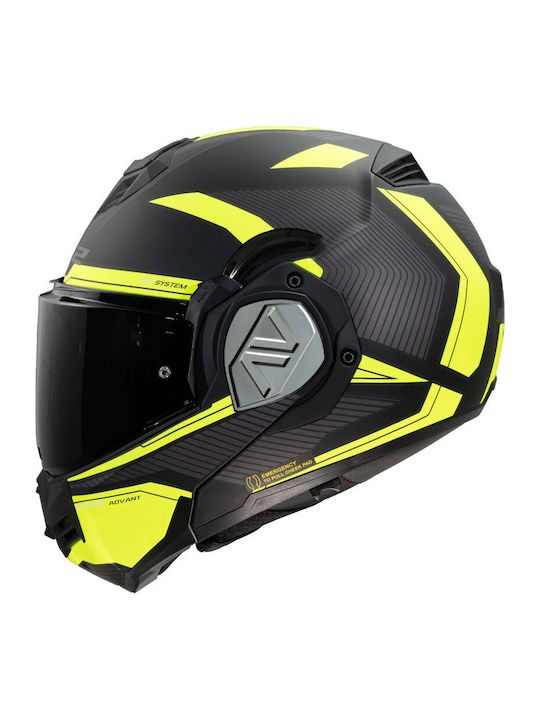 LS2 Advant Matt Black / H-V Yellow Κράνος Μηχαν...