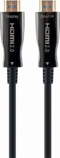 Cablexpert Active Optical HDMI 2.0 Premium High Speed 4K 60Hz HDR Cable HDMI male - HDMI male 80m Μαύρο