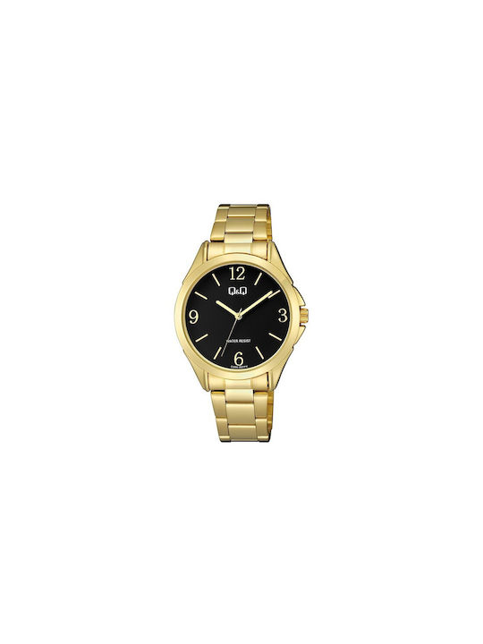 Q&Q Watch Battery with Gold Metal Bracelet