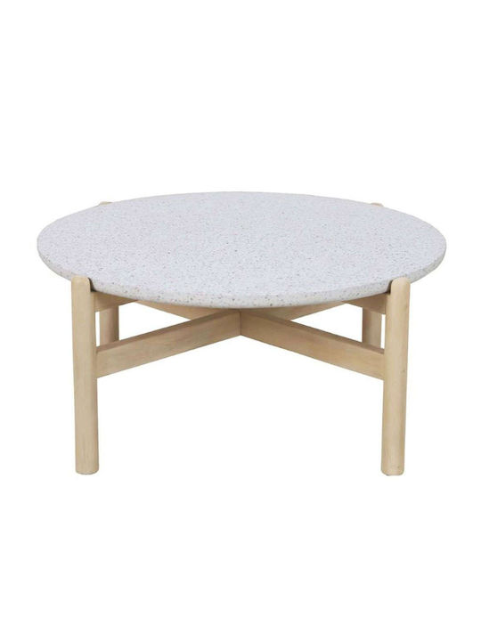 Rund Couchtisch Terrazzo aus Massivholz Beige L84.4xB84.4xH37cm