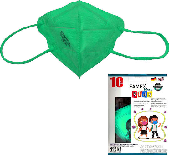 Famex Μάσκα Προστασίας FFP2 NR για Παιδιά Light Green 40τμχ