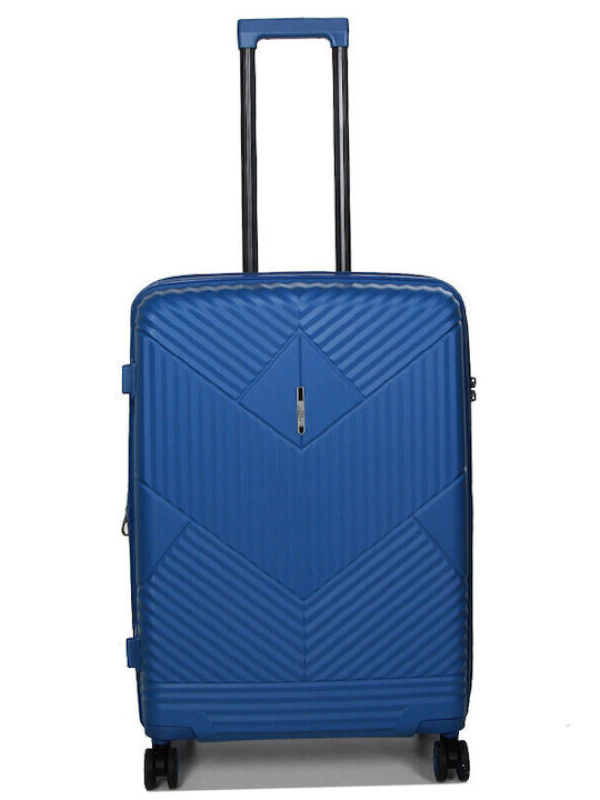 Airtex Paris Μεσαία Βαλίτσα Ταξιδίου Σκληρή Μπλε με 4 Ρόδες Ύψους 65εκ.