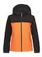 Waterproof Kids' Sports Jacket Short with Hood Orange Konan