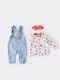 Biorganic Wild Flowers Baby Bodysuit Set Long-Sleeved with Pants Multicolour 4pcs