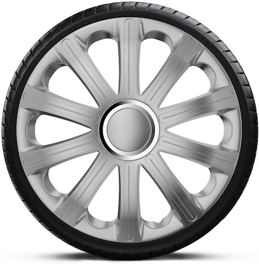 J-Tec Car Hubcap Set Modena 13" 4pcs Silver