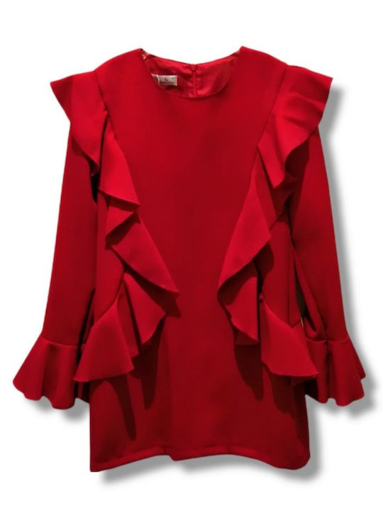 Children's Dress Long Sleeve Red