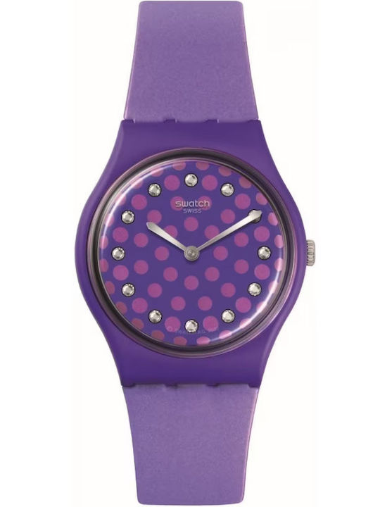 Swatch Perfect Plum Women's Watch with Purple Rubber Strap