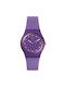 Swatch Perfect Plum Uhr mit Lila Kautschukarmband