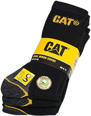 CAT Work Socks Κοντές Κάλτσες Βαμβακερές σε Μαύρο χρώμα