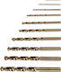 Kendo Set of 10 Drills HSS with Cylindrical Shank for Metal