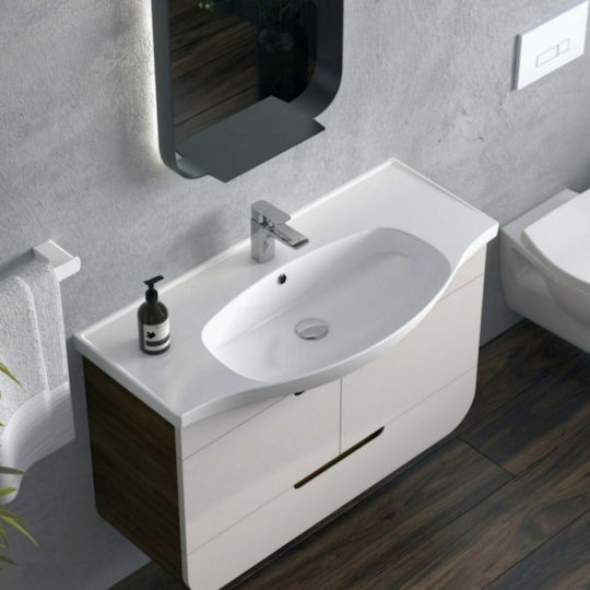 Cerastyle Lila Ένθετος Νιπτήρας Πορσελάνης 100x46.5cm Λευκός