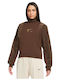 Sportswear Air Women's Fleece Blouse Turtleneck Long Sleeve Brown
